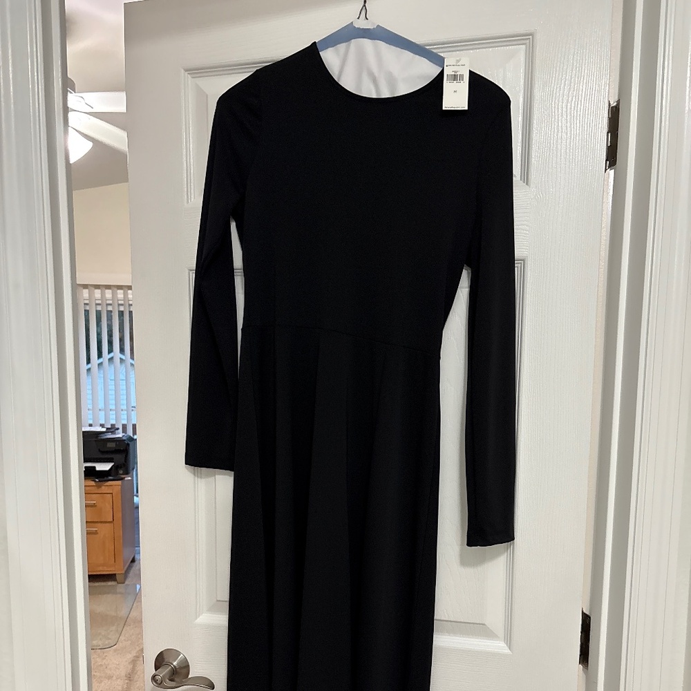 Elegant Banana Republic  Black Dress with Sexy Slit